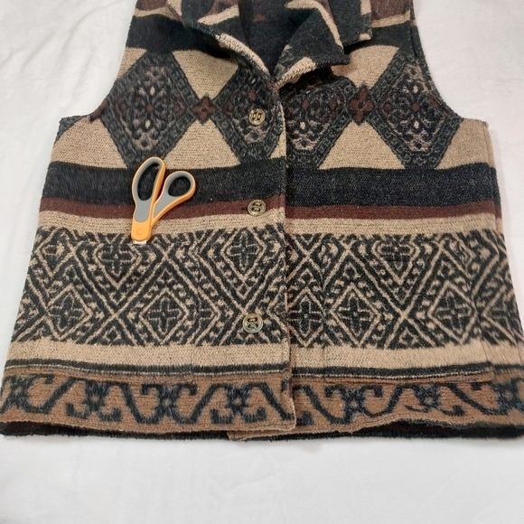 IVY WOMEN'S WESTERN WOOL BLEND BUTTON FRONT VEST SIZE LARGE - Picture 4 of 9